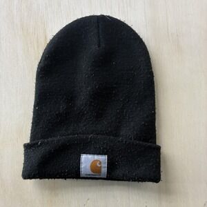 Carhartt Hat Beanie Mens One Size Black Acrylic Knit Stretch Winter Workwear